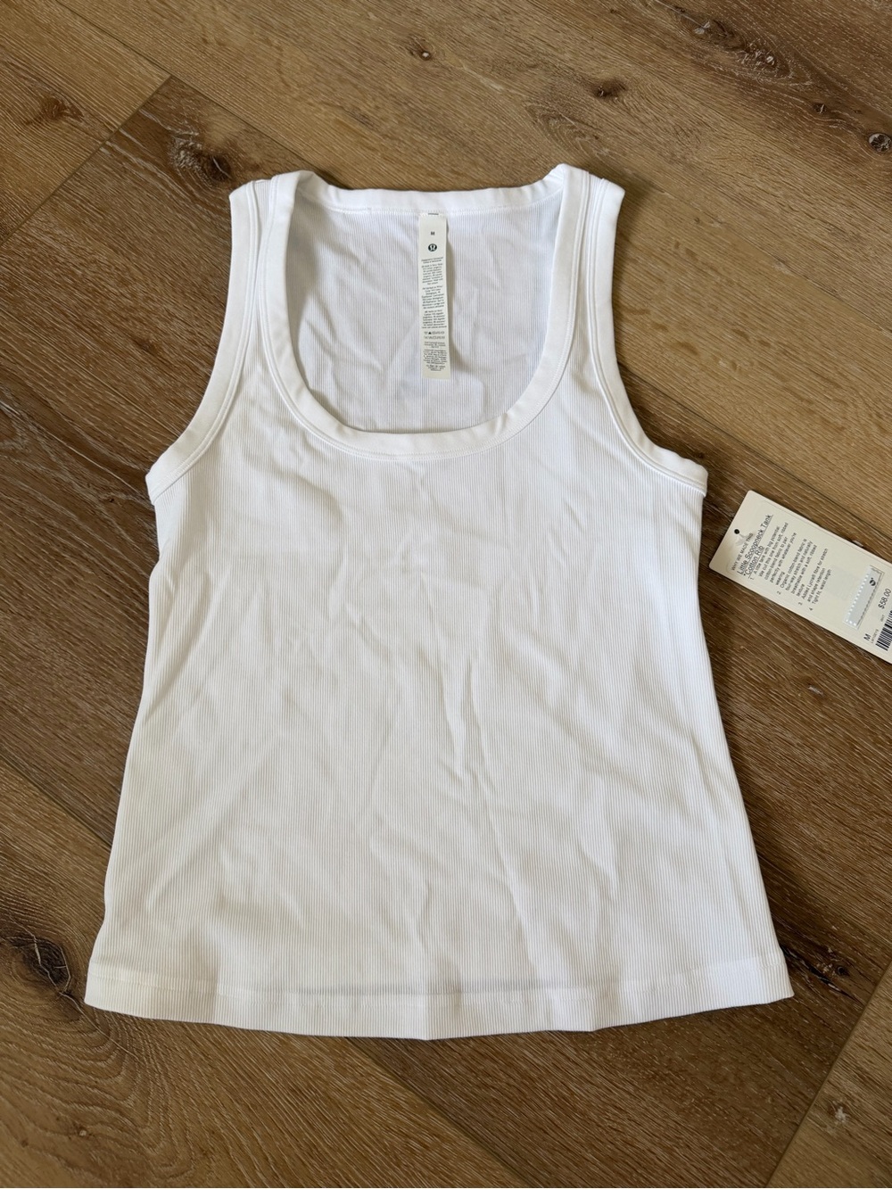 Lululemon Little Scoopneck Tank *Cotton Rib WHT M